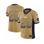 Men's Nike Los Angeles Rams #26 Mark Barron Limited Gold Rush Drift Fashion NFL Jersey