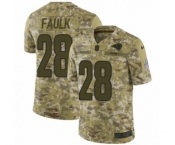 Men's Nike Los Angeles Rams #28 Marshall Faulk Limited Camo 2018 Salute to Service NFL Jersey