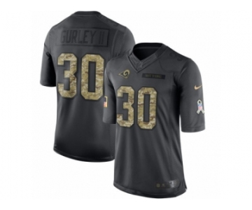 Men's Nike Los Angeles Rams #30 Todd Gurley Limited Black 2016 Salute to Service NFL Jersey