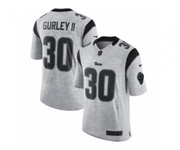 Men's Nike Los Angeles Rams #30 Todd Gurley Limited Gray Gridiron II NFL Jersey