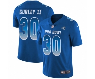 Men's Nike Los Angeles Rams #30 Todd Gurley Limited Royal Blue NFC 2019 Pro Bowl NFL Jersey