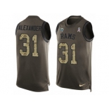 Men's Nike Los Angeles Rams #31 Mo Alexander Limited Green Salute to Service Tank Top NFL Jersey