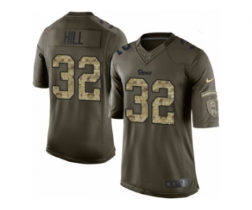 Men's Nike Los Angeles Rams #32 Troy Hill Elite Green Salute to Service NFL Jersey