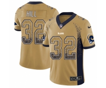 Men's Nike Los Angeles Rams #32 Troy Hill Limited Gold Rush Drift Fashion NFL Jersey