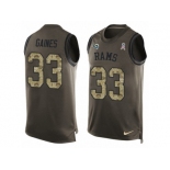 Men's Nike Los Angeles Rams #33 E.J. Gaines Limited Green Salute to Service Tank Top NFL Jersey