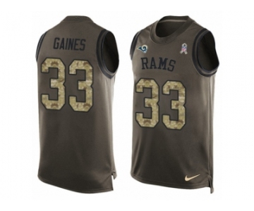 Men's Nike Los Angeles Rams #33 E.J. Gaines Limited Green Salute to Service Tank Top NFL Jersey