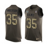 Men's Nike Los Angeles Rams #35 C.J. Anderson Limited Green Salute to Service Tank Top NFL Jersey