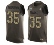 Men's Nike Los Angeles Rams #35 C.J. Anderson Limited Green Salute to Service Tank Top NFL Jersey