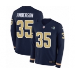 Men's Nike Los Angeles Rams #35 C.J. Anderson Limited Navy Blue Therma Long Sleeve NFL Jersey