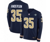 Men's Nike Los Angeles Rams #35 C.J. Anderson Limited Navy Blue Therma Long Sleeve NFL Jersey