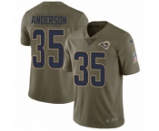 Men's Nike Los Angeles Rams #35 C.J. Anderson Limited Olive 2017 Salute to Service NFL Jersey