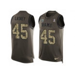 Men's Nike Los Angeles Rams #45 Zach Laskey Limited Green Salute to Service Tank Top NFL Jersey