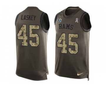 Men's Nike Los Angeles Rams #45 Zach Laskey Limited Green Salute to Service Tank Top NFL Jersey