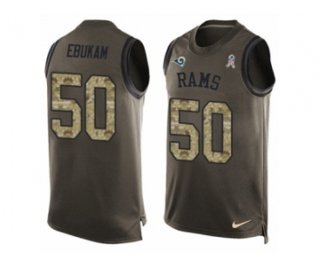 Men's Nike Los Angeles Rams #50 Samson Ebukam Limited Green Salute to Service Tank Top NFL Jersey