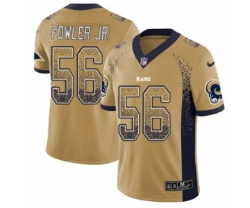 Men's Nike Los Angeles Rams #56 Dante Fowler Jr Limited Gold Rush Drift Fashion NFL Jersey