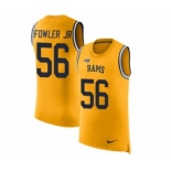 Men's Nike Los Angeles Rams #56 Dante Fowler Jr Limited Gold Rush Player Name & Number Tank Top NFL Jersey