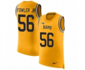 Men's Nike Los Angeles Rams #56 Dante Fowler Jr Limited Gold Rush Player Name & Number Tank Top NFL Jersey