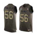 Men's Nike Los Angeles Rams #56 Dante Fowler Jr Limited Green Salute to Service Tank Top NFL Jersey