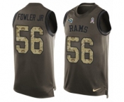 Men's Nike Los Angeles Rams #56 Dante Fowler Jr Limited Green Salute to Service Tank Top NFL Jersey