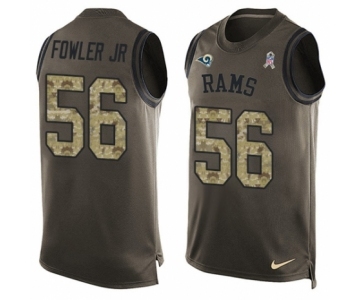 Men's Nike Los Angeles Rams #56 Dante Fowler Jr Limited Green Salute to Service Tank Top NFL Jersey