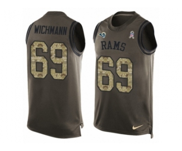 Men's Nike Los Angeles Rams #69 Cody Wichmann Limited Green Salute to Service Tank Top NFL Jersey