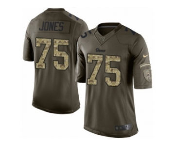 Men's Nike Los Angeles Rams #75 Deacon Jones Limited Green Salute to Service NFL Jersey