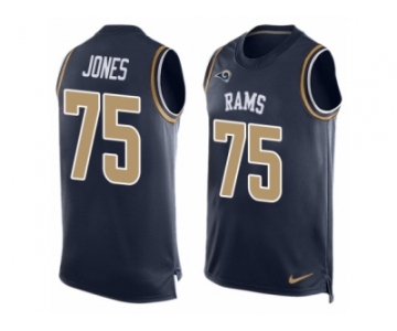 Men's Nike Los Angeles Rams #75 Deacon Jones Limited Navy Blue Player Name & Number Tank Top NFL Jersey