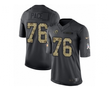 Men's Nike Los Angeles Rams #76 Orlando Pace Limited Black 2016 Salute to Service NFL Jersey