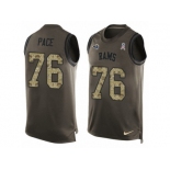 Men's Nike Los Angeles Rams #76 Orlando Pace Limited Green Salute to Service Tank Top NFL Jersey