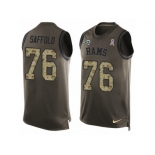 Men's Nike Los Angeles Rams #76 Rodger Saffold Limited Green Salute to Service Tank Top NFL Jersey