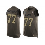 Men's Nike Los Angeles Rams #77 Andrew Whitworth Limited Green Salute to Service Tank Top NFL Jersey