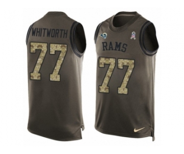 Men's Nike Los Angeles Rams #77 Andrew Whitworth Limited Green Salute to Service Tank Top NFL Jersey