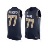 Men's Nike Los Angeles Rams #77 Andrew Whitworth Limited Navy Blue Player Name & Number Tank Top NFL Jersey