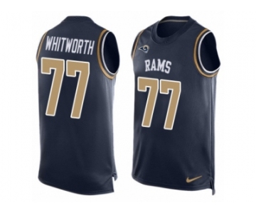 Men's Nike Los Angeles Rams #77 Andrew Whitworth Limited Navy Blue Player Name & Number Tank Top NFL Jersey