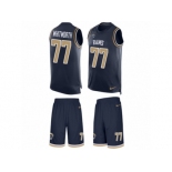 Men's Nike Los Angeles Rams #77 Andrew Whitworth Limited Navy Blue Tank Top Suit NFL Jersey