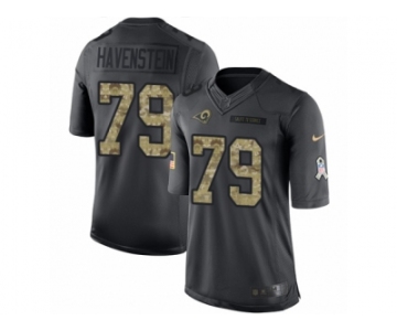 Men's Nike Los Angeles Rams #79 Rob Havenstein Limited Black 2016 Salute to Service NFL Jersey