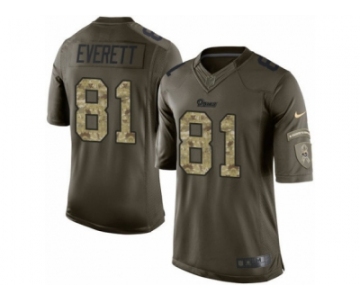 Men's Nike Los Angeles Rams #81 Gerald Everett Limited Green Salute to Service NFL Jersey