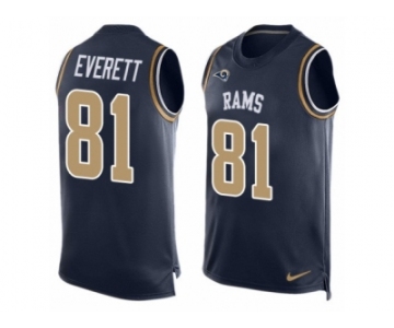 Men's Nike Los Angeles Rams #81 Gerald Everett Limited Navy Blue Player Name & Number Tank Top NFL Jersey