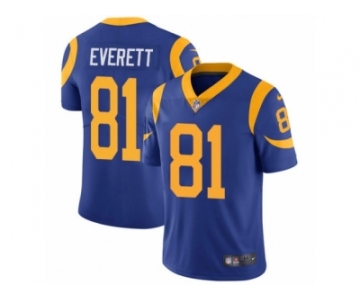 Men's Nike Los Angeles Rams #81 Gerald Everett Vapor Untouchable Limited Royal Blue Alternate NFL Jersey