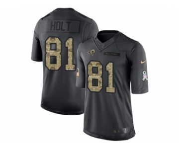 Men's Nike Los Angeles Rams #81 Torry Holt Limited Black 2016 Salute to Service NFL Jersey