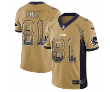 Men's Nike Los Angeles Rams #81 Torry Holt Limited Gold Rush Drift Fashion NFL Jersey