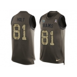 Men's Nike Los Angeles Rams #81 Torry Holt Limited Green Salute to Service Tank Top NFL Jersey