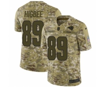 Men's Nike Los Angeles Rams #89 Tyler Higbee Limited Camo 2018 Salute to Service NFL Jersey