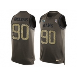 Men's Nike Los Angeles Rams #90 Michael Brockers Limited Green Salute to Service Tank Top NFL Jersey