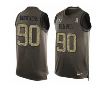 Men's Nike Los Angeles Rams #90 Michael Brockers Limited Green Salute to Service Tank Top NFL Jersey