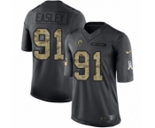 Men's Nike Los Angeles Rams #91 Dominique Easley Limited Black 2016 Salute to Service NFL Jersey