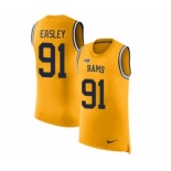 Men's Nike Los Angeles Rams #91 Dominique Easley Limited Gold Rush Player Name & Number Tank Top NFL Jersey