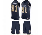 Men's Nike Los Angeles Rams #91 Dominique Easley Limited Navy Blue Tank Top Suit NFL Jersey