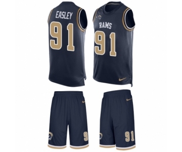 Men's Nike Los Angeles Rams #91 Dominique Easley Limited Navy Blue Tank Top Suit NFL Jersey