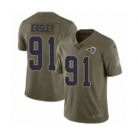 Men's Nike Los Angeles Rams #91 Dominique Easley Limited Olive 2017 Salute to Service NFL Jersey